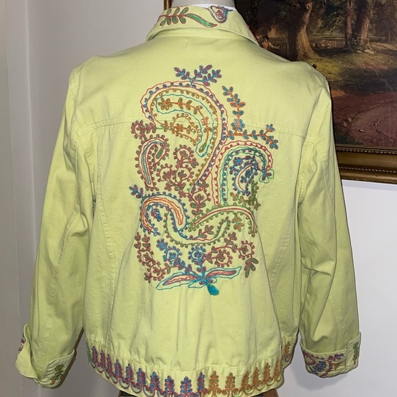 Coldwater Creek Embroidered Jean Jacket.  Size XL - Picture 2 of 12